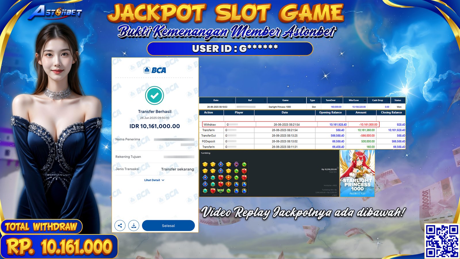 ASTONBET - KEMENANGAN MEMBER DI GAME STARLIGHT PRINCESS 1000 RP. 10.161.000,- LUNAS